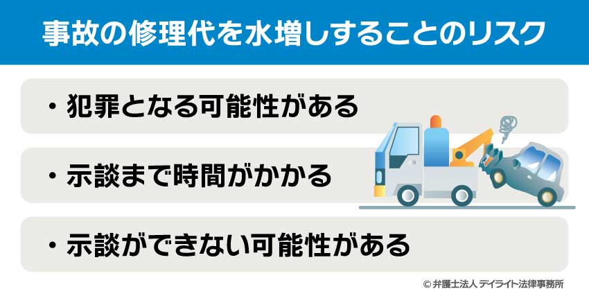 事故の修理代を水増しすることのリスク