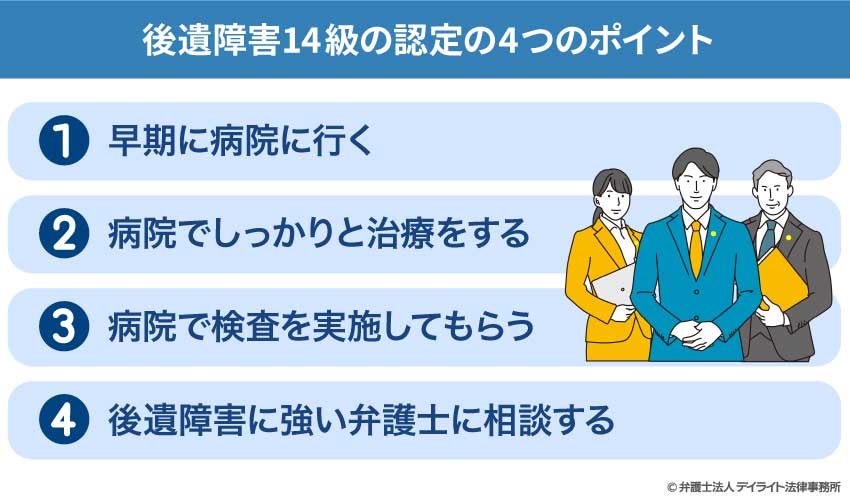 後遺障害14級の認定の4つのポイント