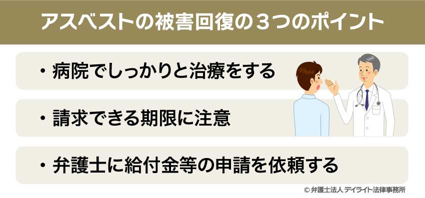 アスベストの被害回復の3つのポイント