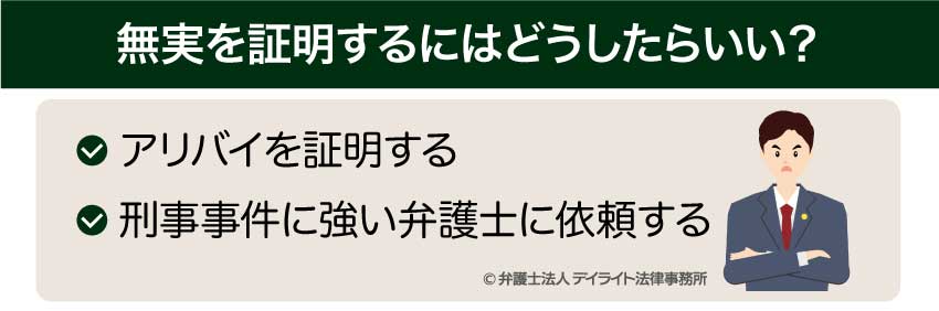 無実を証明するにはどうしたらいい？