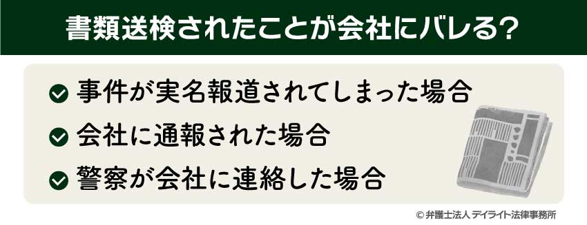 書類送検されたことが会社にバレる？