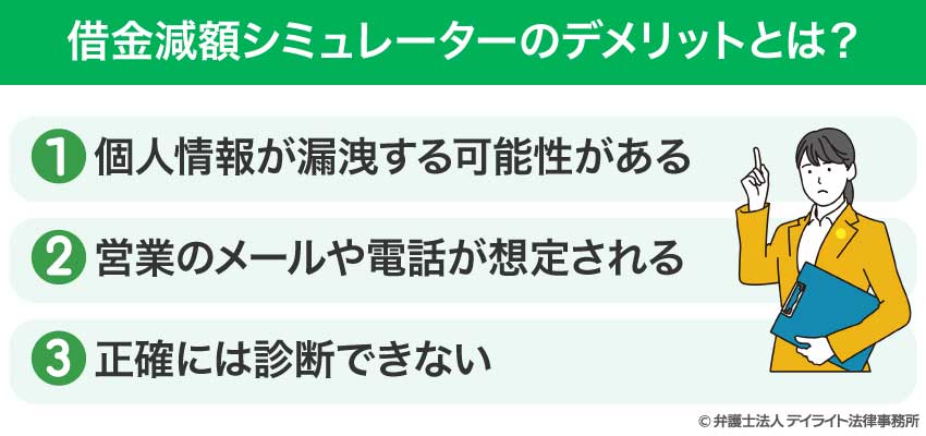 借金減額シミュレーターのデメリット