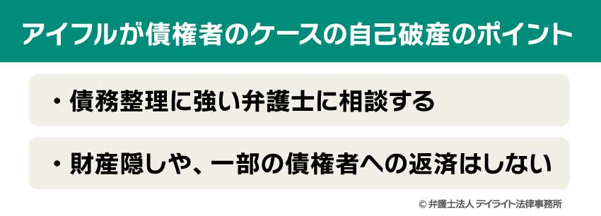 アイフルが債権者のケースの自己破産のポイント