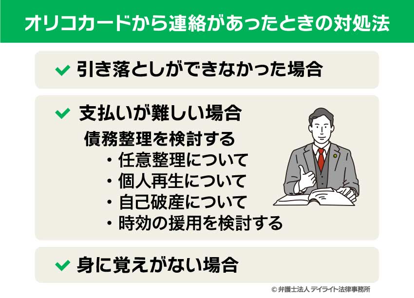 オリコカードから連絡があったときの対処法