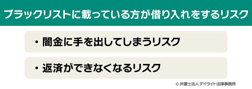 ブラックリストに載っている方が借り入れをするリスク