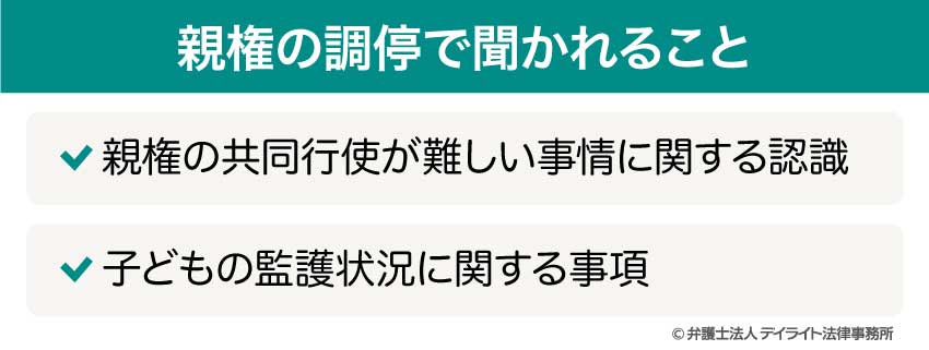 親権の調停で聞かれること