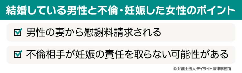 結婚している男性と不倫・妊娠した女性のポイント