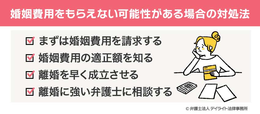 婚姻費用をもらえない可能性がある場合の対処法