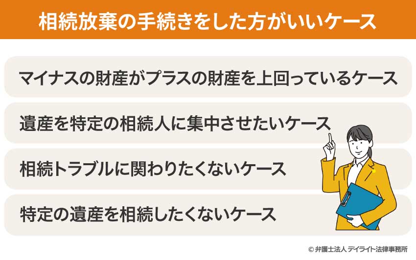 相続放棄の手続をした方がいいケースの図