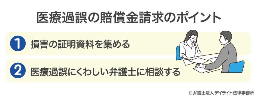 医療過誤の賠償金請求のポイント